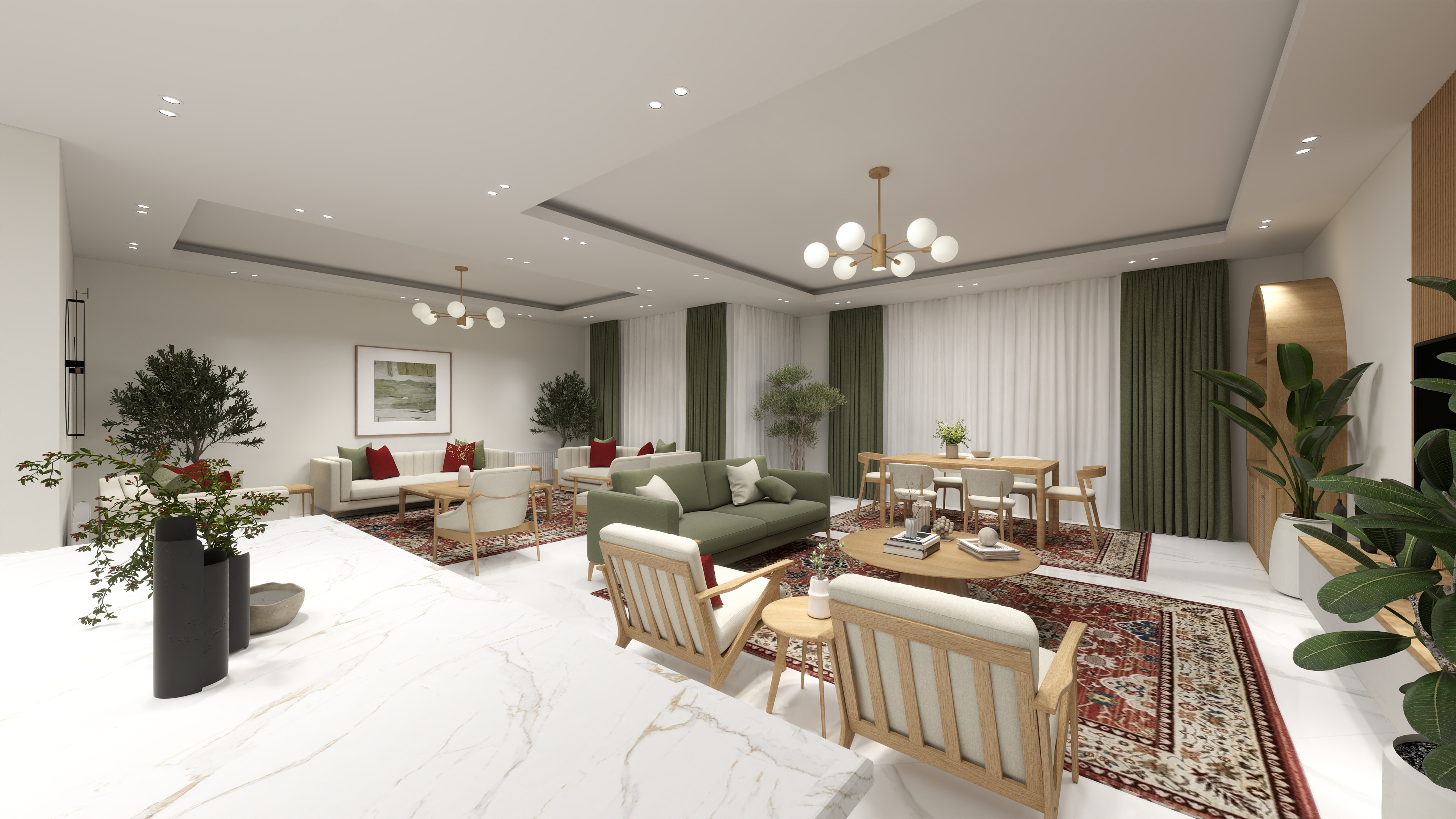 طراحی داخلی سالن